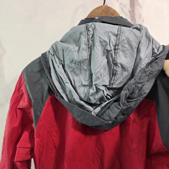 Columbia Rain Jacket Mens Small Red Gray Coat Windbreaker Glennaker Lake II - Picture 6 of 12